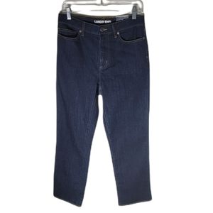 Lands’ End high rise straight jeans bark wash blue size 8 NWT